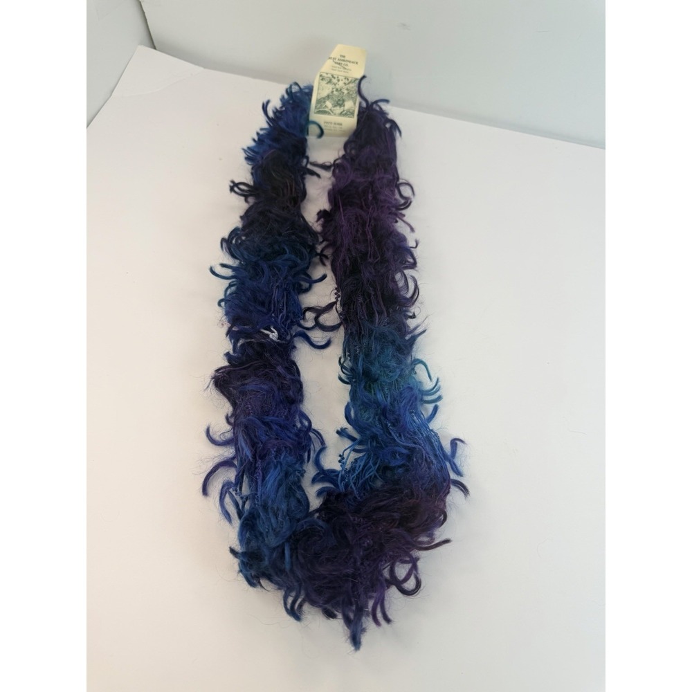 The Great Adirondack Yarn Furry Tails 100yds Mohair Nylon Purple Blue Hand Dyed